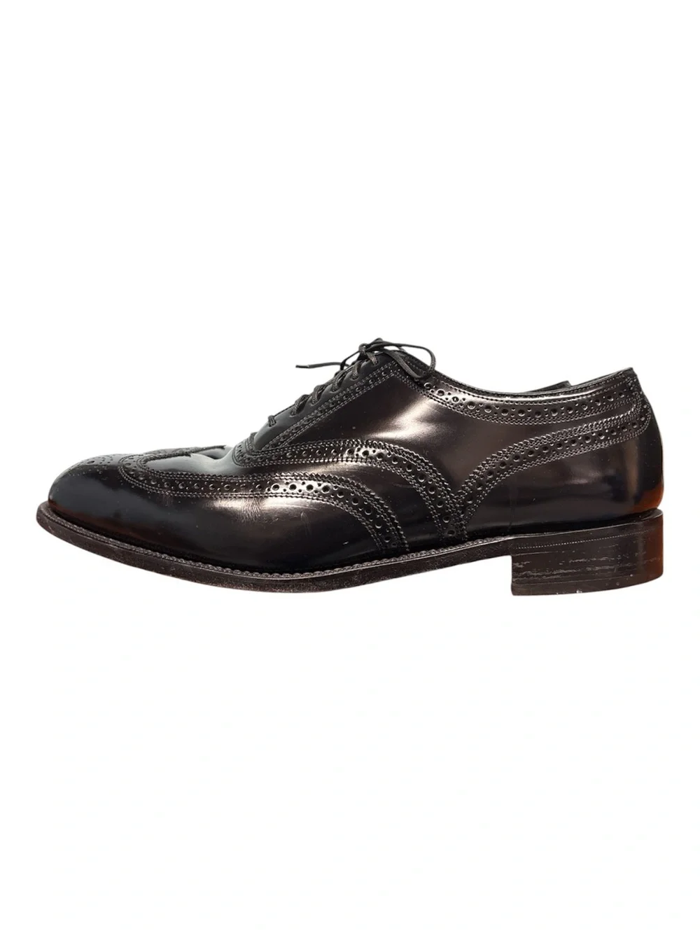 Florsheim Mens Lexington Wingtip Oxford Dress Shoes Size 10 D Brogue Lace Black